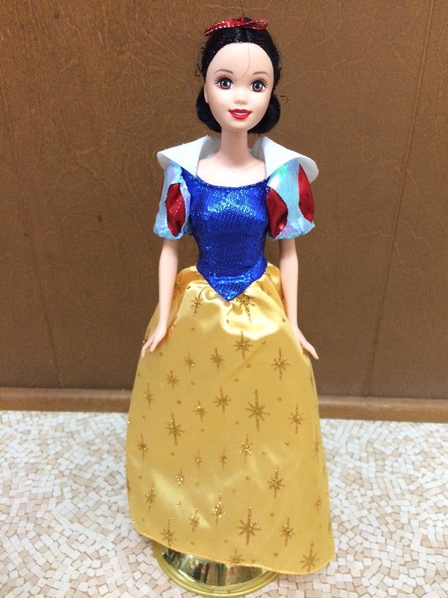 Barbie Doll Disney Princess Snow White Dress Black Raven Sparkle Shimmering  Hair