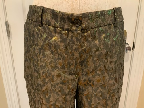 Michael Kors Collection Brown & Metallic Gold Patterned Pants, Size 12 (US) - Picture 2 of 8