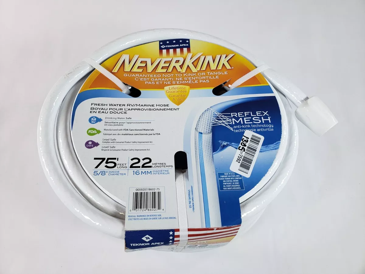  Teknor Apex 8602-75 NeverKink RV/Marine Hose - 5/8 x 75',White  : Patio, Lawn & Garden