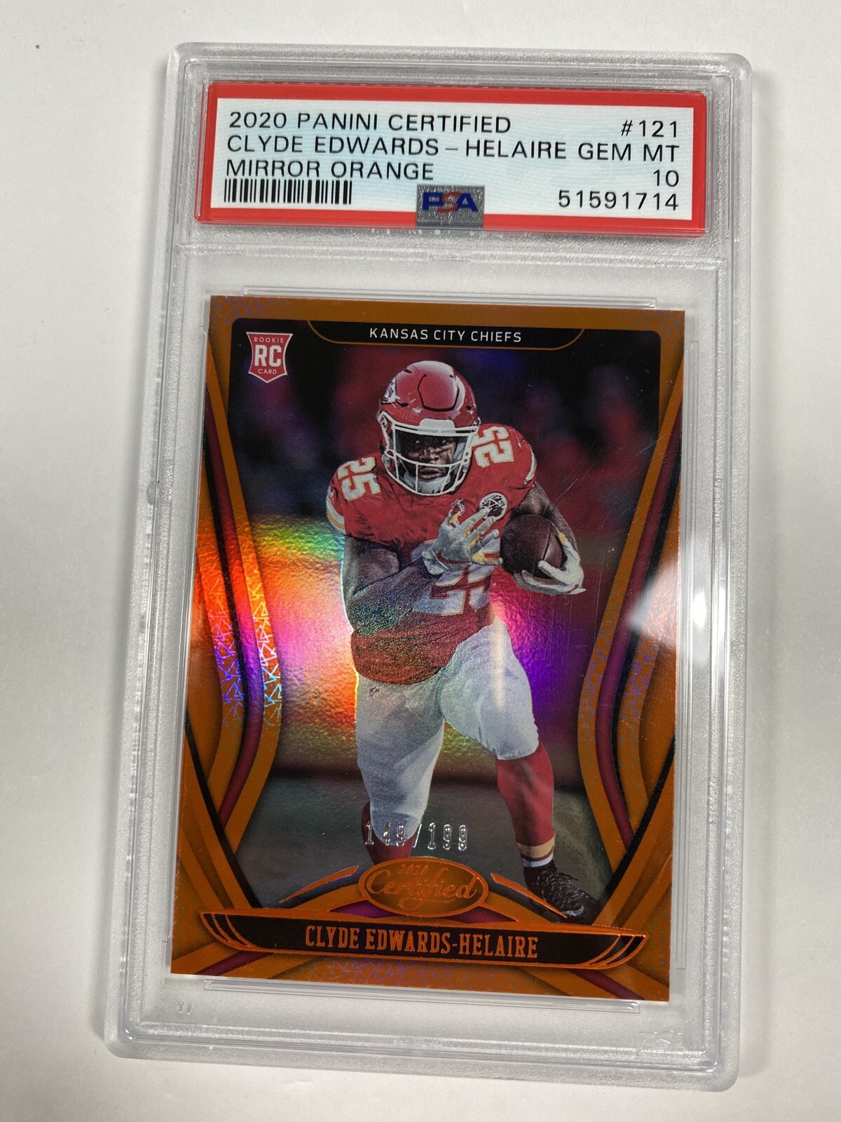2020 Certified CLYDE EDWARDS HELAIRE MIRROR ORANGE ROOKIE RC /199 PSA 10 #121