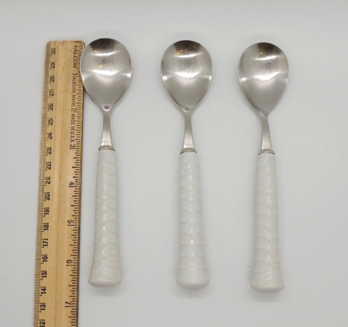 10 Noritake PRIMASTONE WHITE Ceramic Stainless Flatware Japan Fork Knife Spoon - Picture 4 of 24