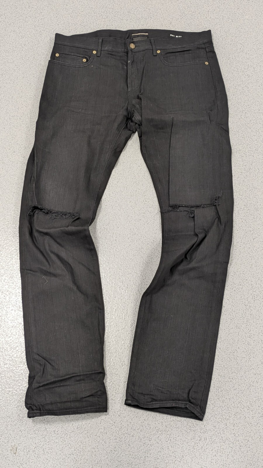 Saint Laurent Paris Hedi Slimane Crash Denim ginocchio invecchiato 36 D01 2015