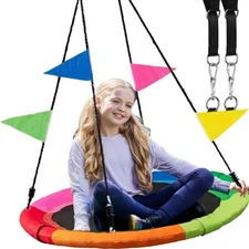 Playvibe 40-Inches Saucer Tree Swing - Holds Up To 900lbs - Indoor/Outdoor