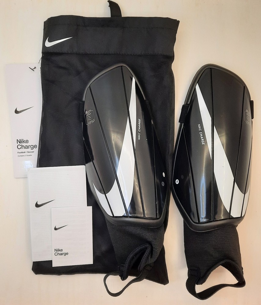 Premium Nike Charge Hard Shell Soccer Shin Guards for Men – Black & White Design