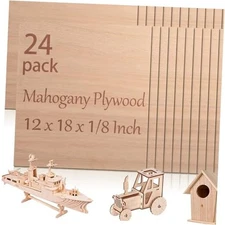 24 Pcs Plywood Sheets,12 x 18 x 1/8 Inch - 3mm 12 x 18 inch （24pack） Mahogany