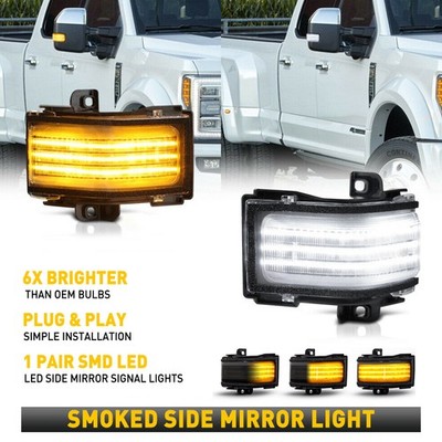 For 2017-2022 F250 Superduty Switchback White+Amber LED Turn Towing Mirror Light