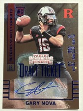 2015 Panini Contenders Blue Foil Draft Picks Gary Nova RC Auto #185 NY Giants