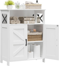Farmhouse Bathroom Storage Cabinet with 2 Doors, Toilet Paper Cabinet with Adjus
