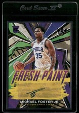2022-23 Panini Court Kings Michael Foster Jr. #FP-MFJ Auto Fresh Paint Violet