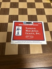 2012 NATIONAL MAH JONGG LEAGUE RULES GAME CARD (4 3/4