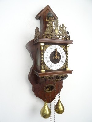 Dutch Zaanse Vintage Antique Wall Clock 8 day GONG Chime Warmink