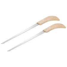 8.85" Hand Pruning Saw,Straight Blade Wood Handle Double-edge Tooth,2pcs