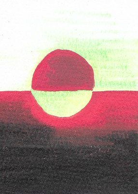 ACEO ATC CARD ''Abstract 65'' REASOR Original Abstract Hand Made Painting 2.5x3.5