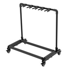 5-Guitar Stand Rolling Multi-Guitar Stand Heavy-Duty for Rehearsal Rooms, Stages