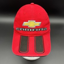 Chevy Camaro SS Hat Red Adjustable Strapback Cap