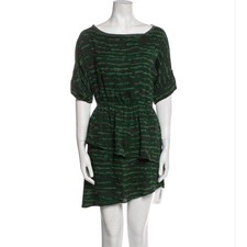 Alice + Olivia Green Printed Mini Dress