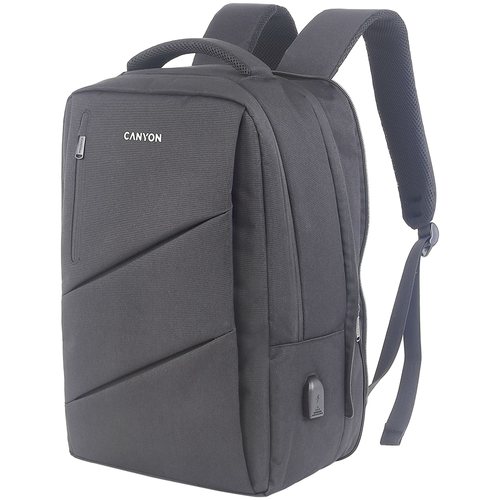 CANYON Urban BPE-5 Laptop-Rucksack 15,6", USB-Anschluss, wasserabweisend, grau - Afbeelding 2 van 3