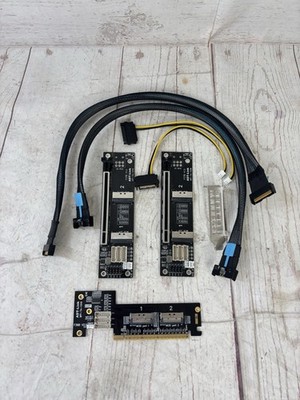 ADT-Link SFF-TA-1016 PCIe x16 to Dual x8 x8 Bifurcation MCIO Riser Set F36B F37B