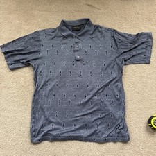 Bobby Jones Short Sleeve Golf Polo Shirt Mens Large All Open Trophies Italy VTG