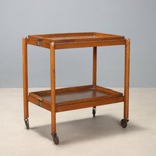 Carrello di Servizio Vintage Rovere Ottone Design Italiano Anni 50 Originale