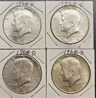 1968 D Kennedy 40% Silver Half Dollar Lot Of 4 Coins