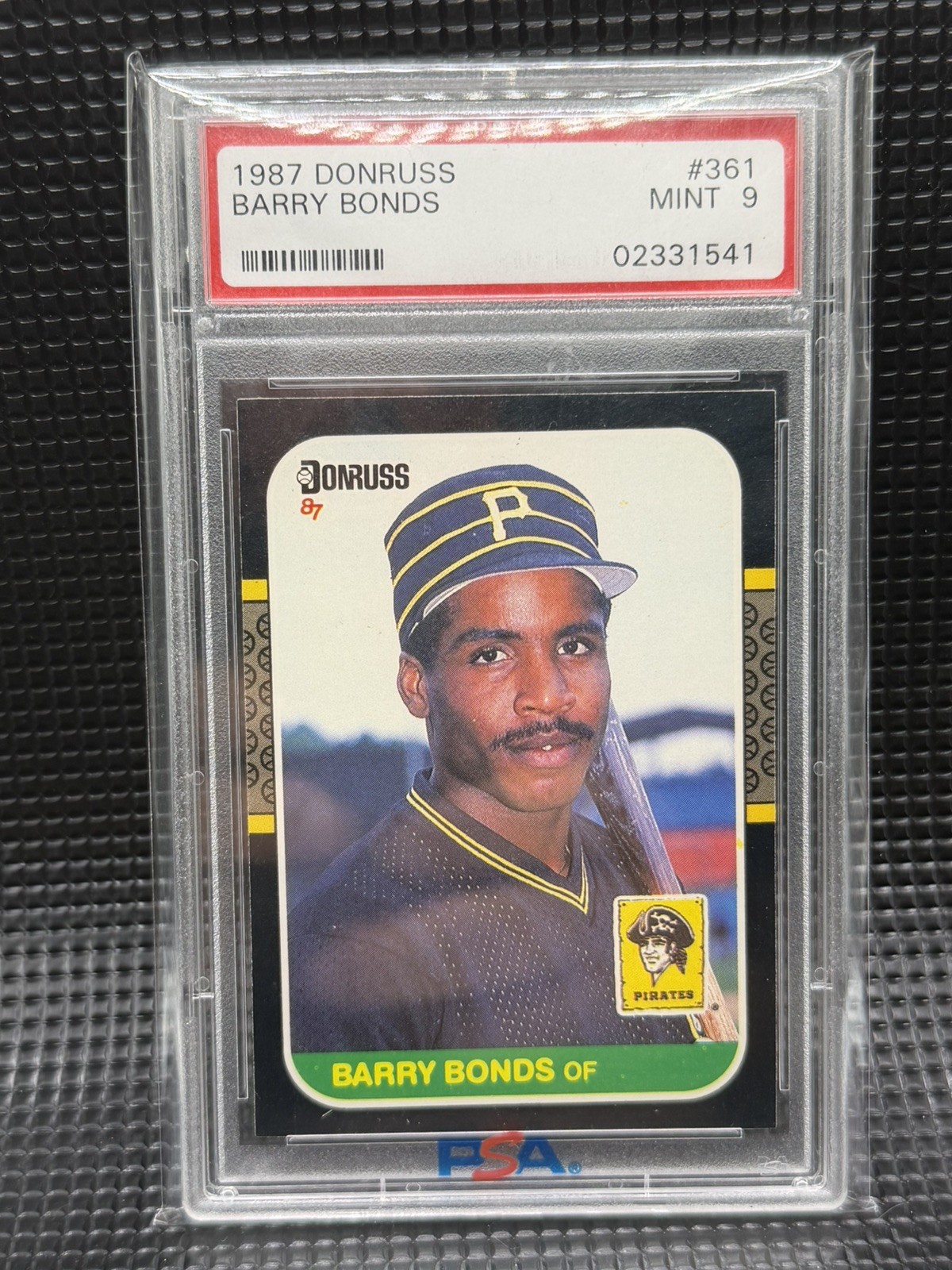 1987 Donruss Barry Bonds Rookie RC #361 PSA 9 view 1