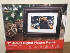 Polaroid 7" Hi-Res Digital Picture Frame Wood with Mat PDF-750W Black New Sealed