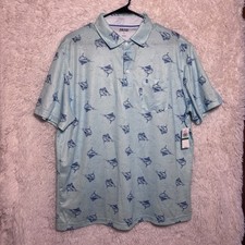 NWT - Men's Teal Izod Polo Shirt, Large, Swordfish, Performance UPF Beachwear