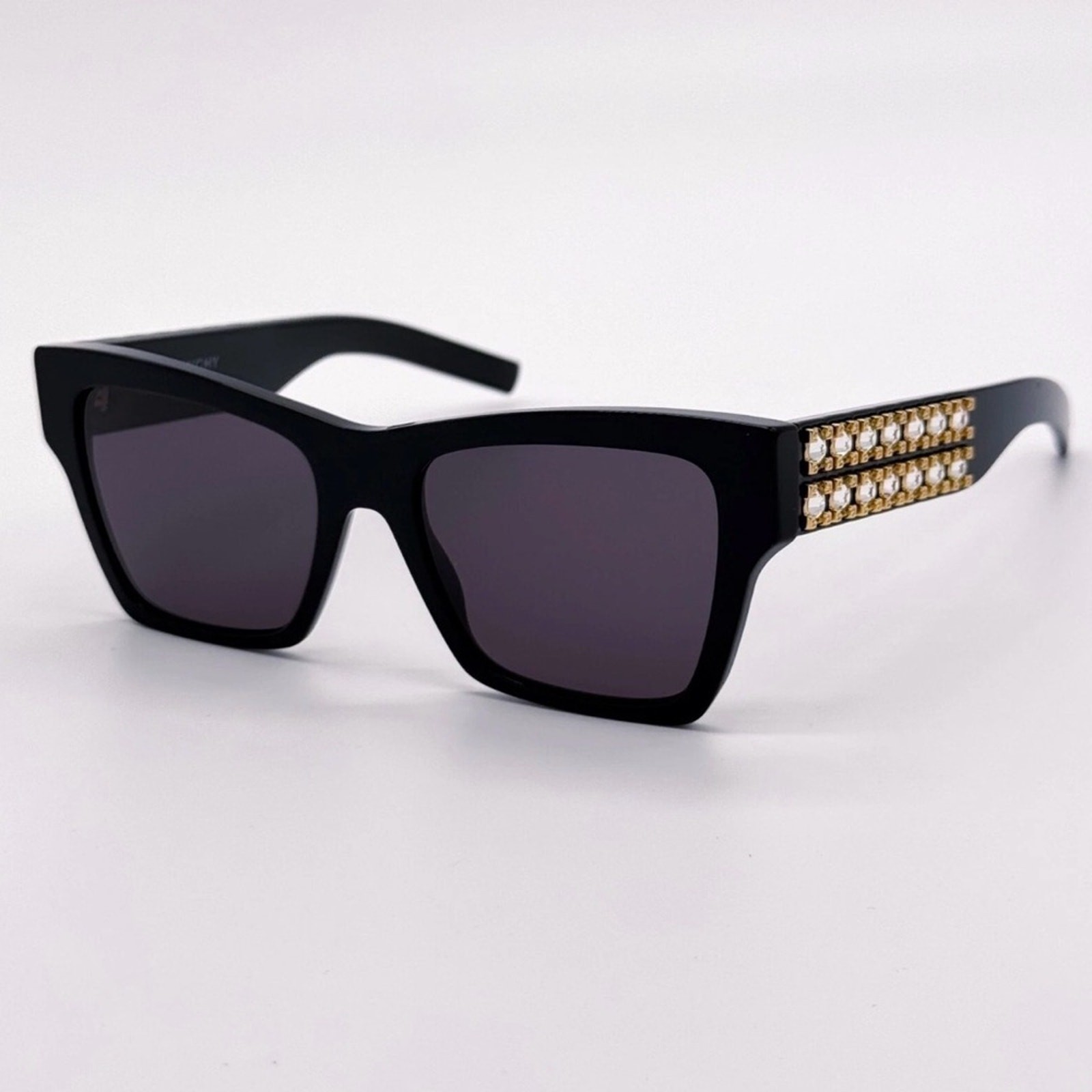 New! Givenchy Elegant Black Sunglasses with Crystals, GV40076I 01A, Authentic