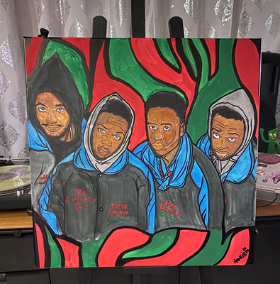 A Tribe Called Quest Inspired Painting 24x24 Acrylic Hip Hop Canvas Wall Art