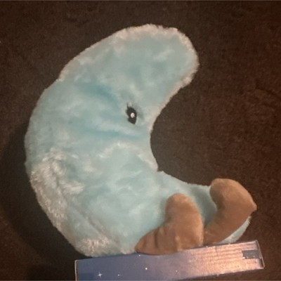 Handmade Plush Crescent Moon Nursery Night Light, Blue Color-Changing