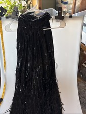 R & M Richards Black Sequin Halter   Long Dress Size 12