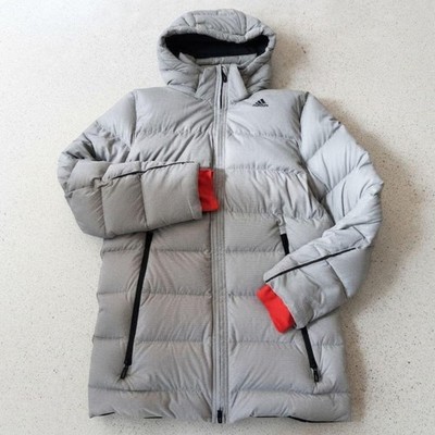 adidas Down Jacket, Men's, Polyester, Gray, XS