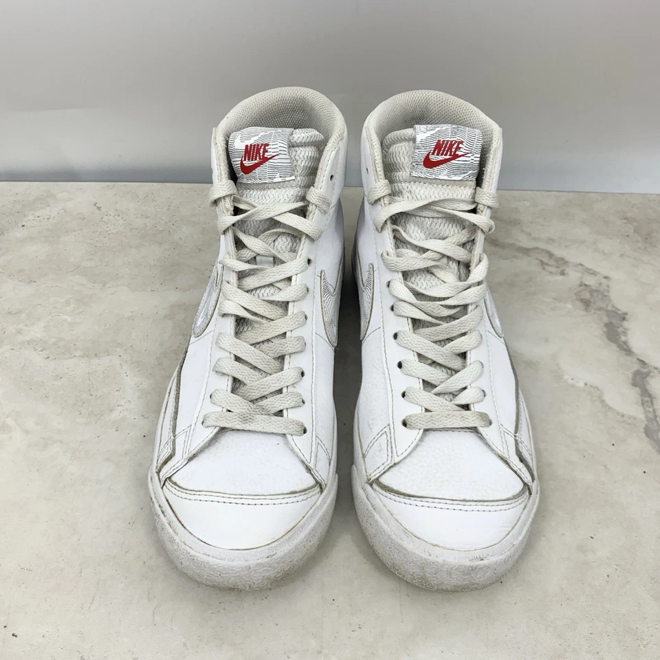 Nike Blazer Mid 77 Shoes Kids Size 7 Youth Sneakers White Gray Leather Boys Girl - Image 2 of 4