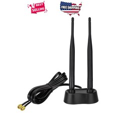 9dBi Dual Band WiFi Antenna 2.4GHz 5GHz RP-SMA with Magnetic Base 6.5ft Cable