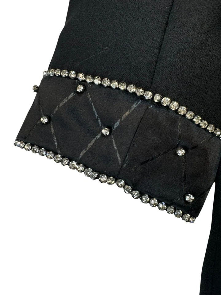 Conjunto de traje chaqueta y falda de noche para mujer St. Anthony talla 10 negro con cuentas  Foto 3 de 4