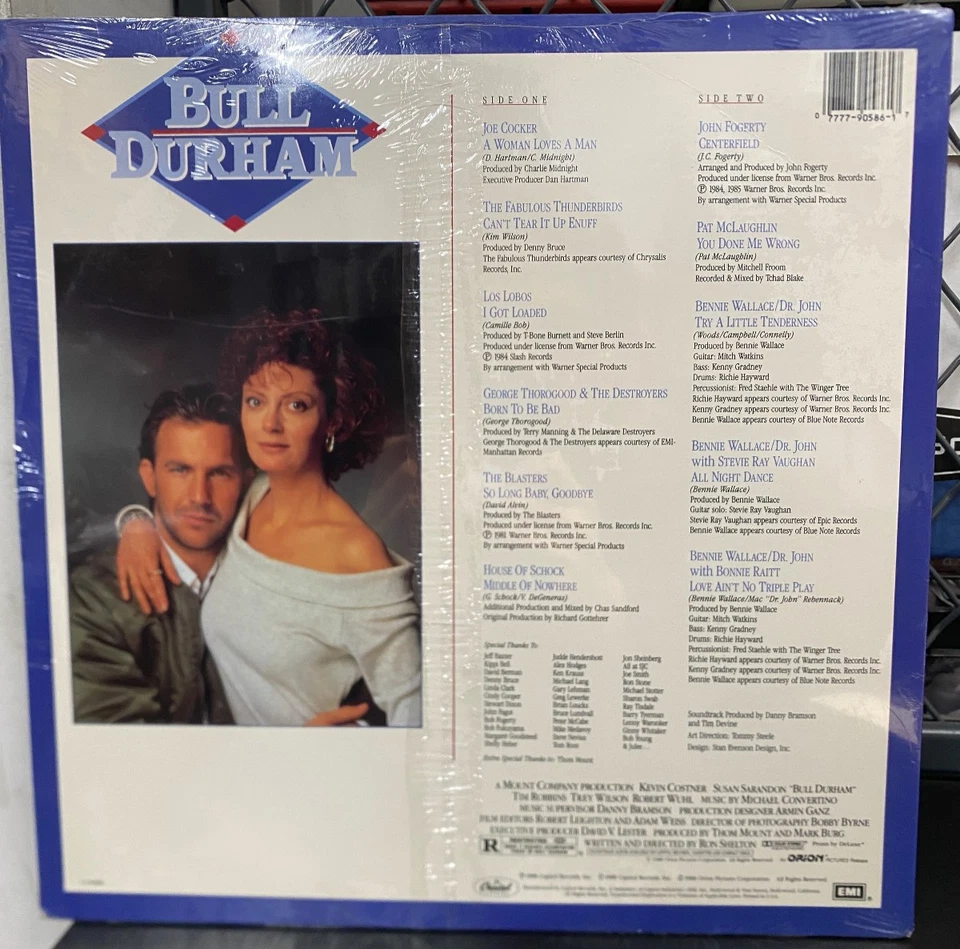 Bull Durham Soundtrack SEALED LP C1-90586 Kevin Costner Joe Cocker John Fogerty - Image 2 of 4