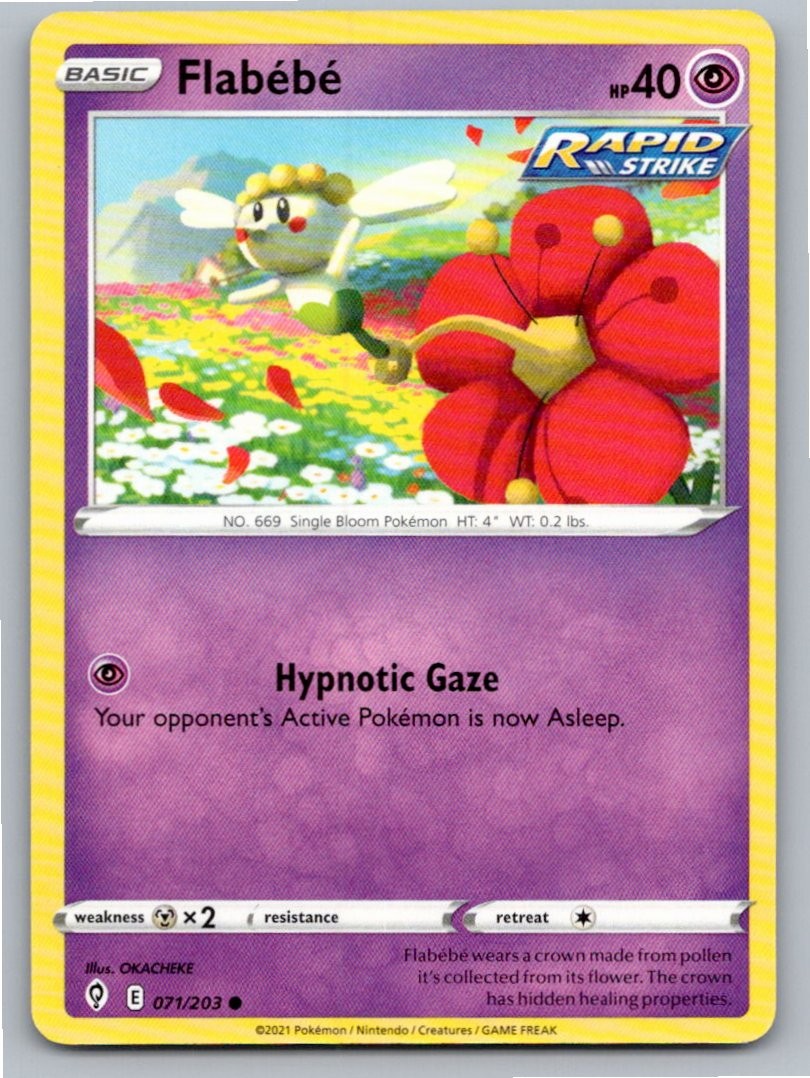 2021 POKEMON FLABEBE EVOLVING SKIES 071/203 COMMON NM A47031 FREE S&H