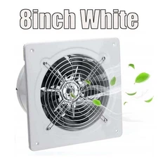 8inch Ceiling Exhaust Fan Bathroom Kitchen Vertical Ventilation 8" White 110V