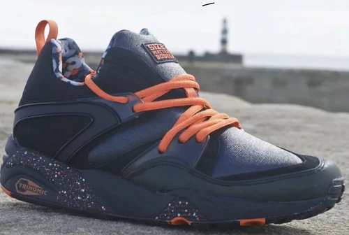 PUMA BLAZE OF GLORY TAGLIA 10A? MATTERS BODEGA ANNIVERSARIO NERO PAPAVERO ARANCIONE UK 9