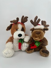 Sound N Light Christmas Animatronic Plush Reindeer  Dog Singing Dancing Set