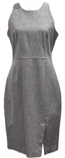 Banana Republic Gray Midi Sheath Dress Career Office Old Money Minimalist 10