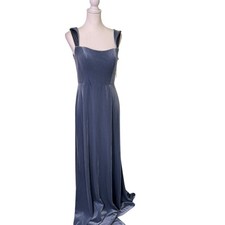 JENNY YOO ISSA WOMENS SIZE 10 BLUE VELVET FLOOR LENGTH BRIDESMAID GOWN NWT
