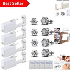 Ultimate Ear Piercing Kit: 4 Self-Piercing Guns with Implant Grade Silver Studs