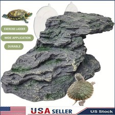 Basking Platform Turtle Climbing Ramp Shale Reptiles Stone Aquarium Rock Decor