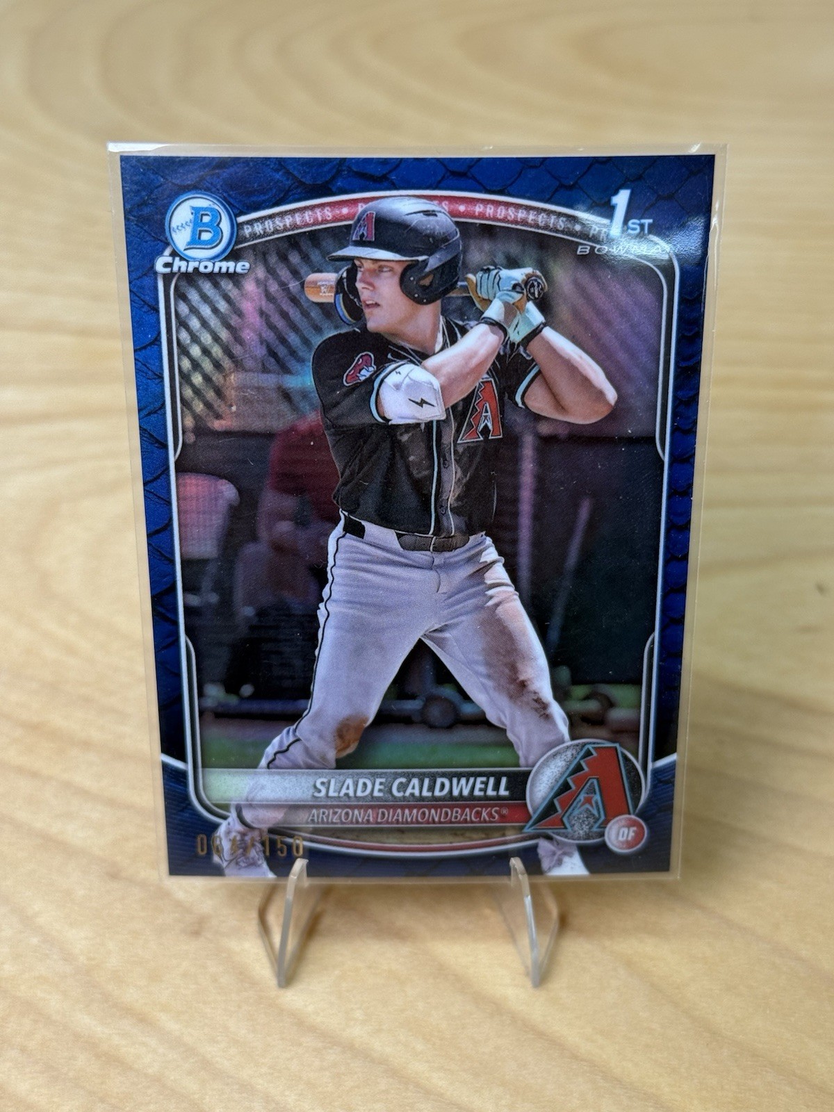 2025 Bowman Slade Caldwell Chrome Reptilian Blue Refractor 1st #/150