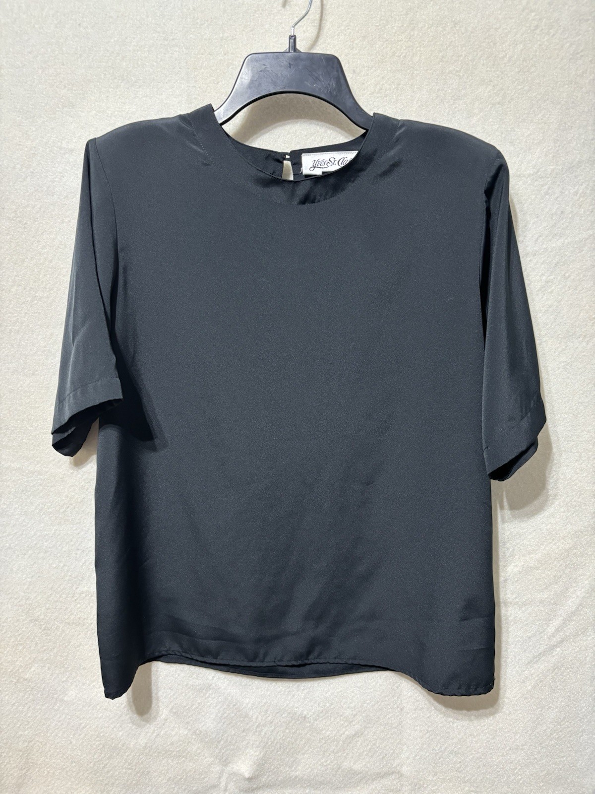 SAINT LAURENT Camicia vintage Yves St Clair nera taglia 14