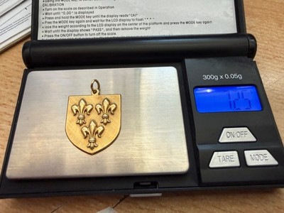 heraldischer Wappenanhänger Fleurs-de-Lis Firma F. Zerrenner 585 Gold um 1900