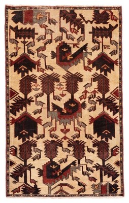 Vintage Hand-Knotted Area Rug 2'10'' x 4'7'' Traditional Oriental Wool Carpet