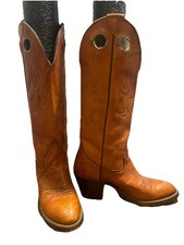 Laredo Women's Size US 5B Brown Leather Western Cowboy Boots Made in USA 70  s